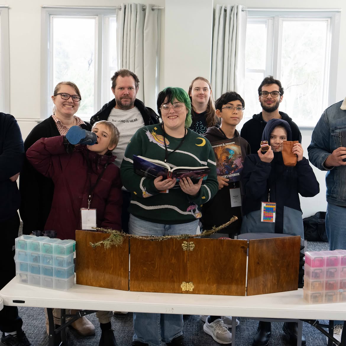 CrüTech campers together during a tabletop elective